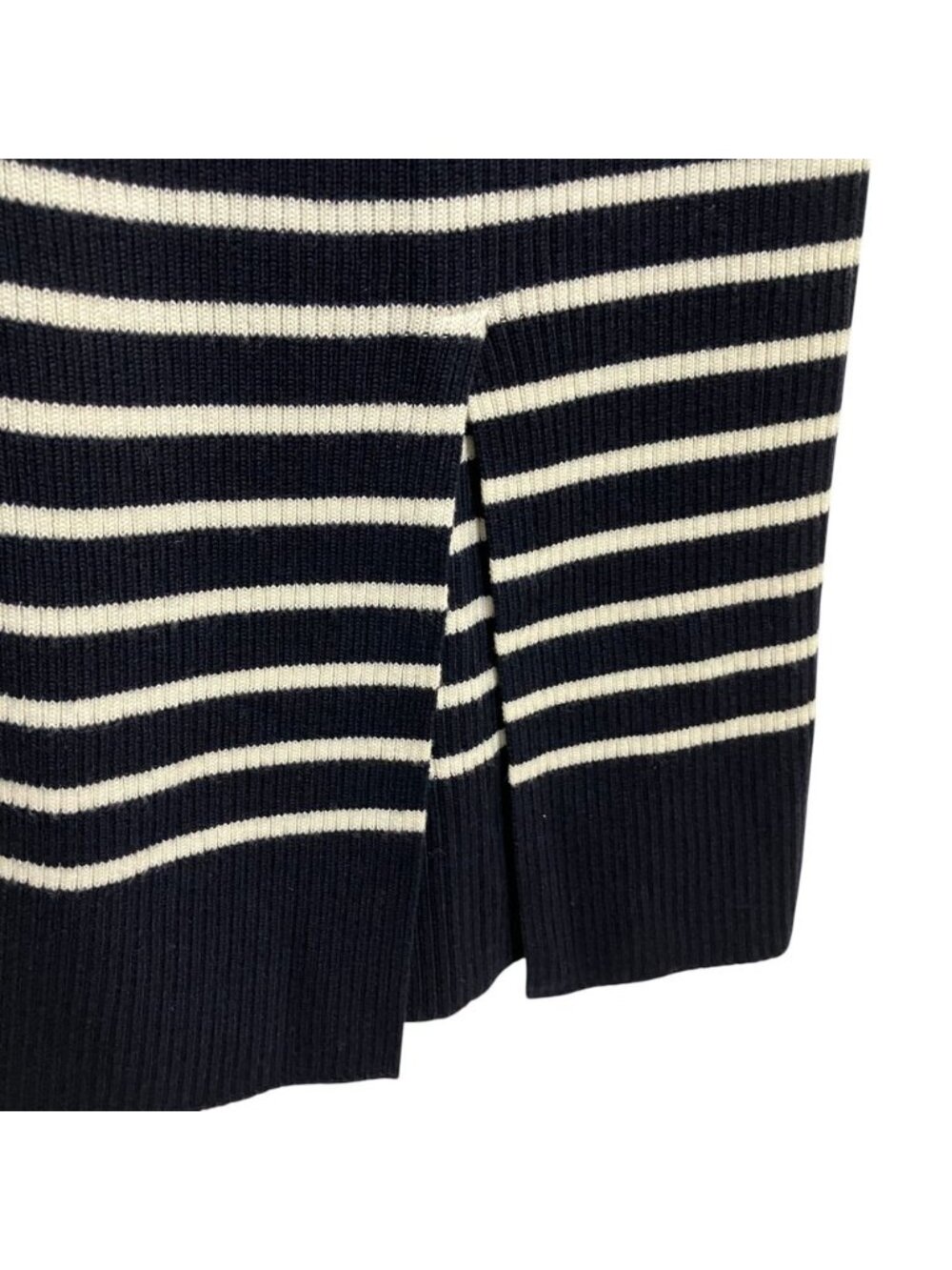 Dior Bee Embroidered Border Rib Knit Easy Skirt Navy Spring Summer Fall 38 - Picture 3 of 7